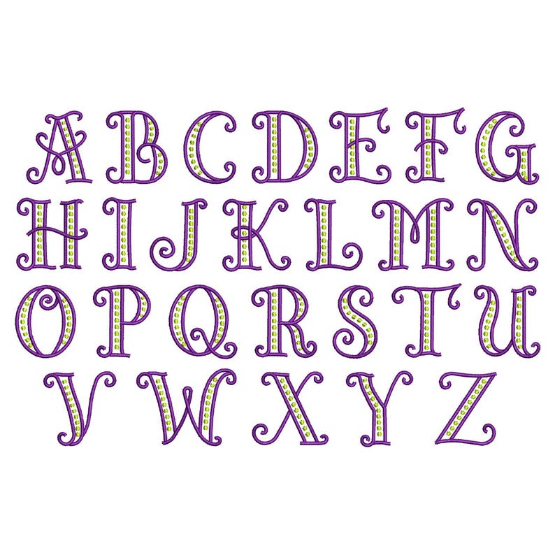 Small R Font Style END Dot Monogram Embroidery Font, Fancy Monogram Alphabet, Machine ...