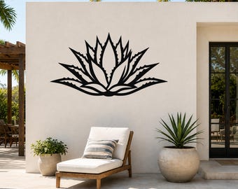Agave Metal Wall Art Desert Sculpture: Bold Geometric Design, Weatherproof Metal (Indoor Outdoor, Southwestern Decor)