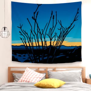 Cactus wandtapijt zonsondergang Ocotillo: Anza Borrego