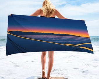 Santa Barbara Sonnenaufgang Baumwollmischung Handtuch Kanalinseln Küsten Strand Dekor