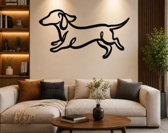Dachshund Wall Art: Bold Lines, Cozy Pet Decor - Indoor Outdoor