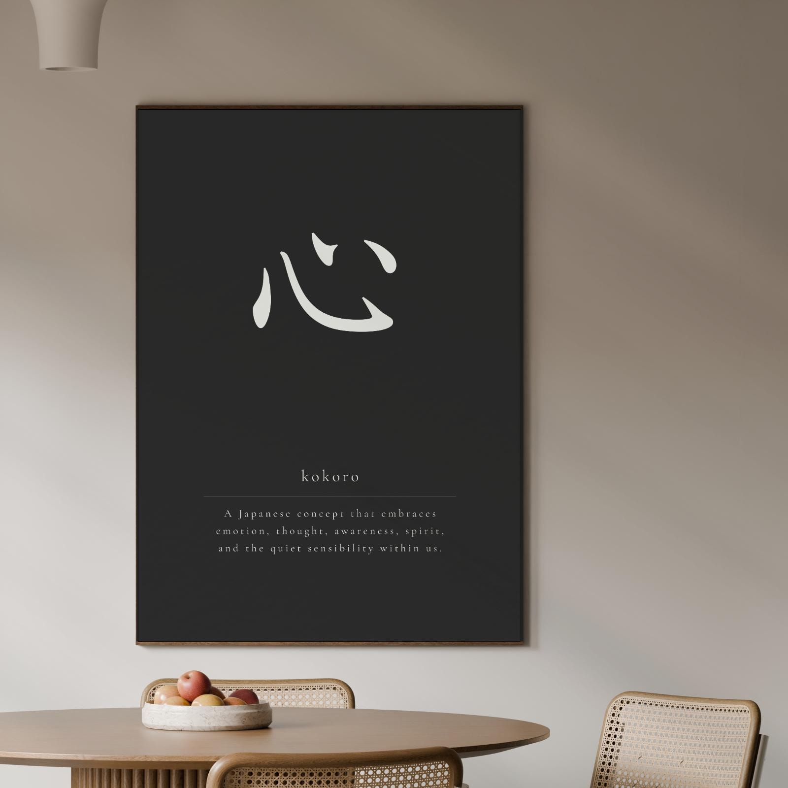 Zen Kokoro Kanji Art Print, Japanese Calligraphy (digital Download