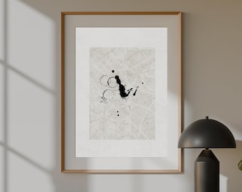 Japanese Ink Painting Print, Minimalist Sumi-e Art (Digital Download)