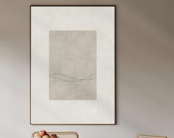 Minimal Line Art Print – Japanese Abstract, Calm Artwork (Digital Download)