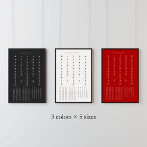 Tabla de hiragana y katakana, póster para aprender el alfabeto japonés (descarga digital)