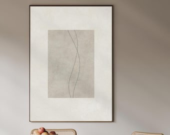 Minimalist Line Art Print - Abstract Japanese Design (Digital Download)