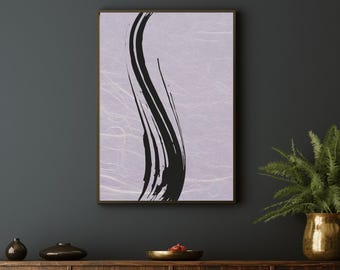Japanese Ink Painting Print, Minimalist Sumi-e Art (Digital Download)