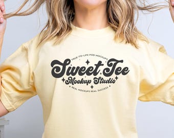 Maquette de t-shirt Comfort Colors 1717 beurre : coupe oversize (téléchargement numérique)