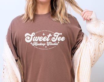 Maqueta de camiseta Espresso Comfort Colors 1717: Camiseta vintage oscura y neutra (descarga digital)