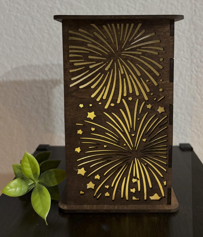 Wooden Firework Solar Power: Festive Holiday Decor, New Year, July 4th ...