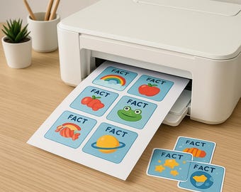 Custom Fact Snacks: afdrukbare leerkaarten voor kinderen (digitale download)