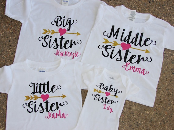 Sibling Shirts Big Sister Middle Sister Little Sister | Etsy Big Sister Shirt Big Sister Little Sister Outfit Big | Etsy