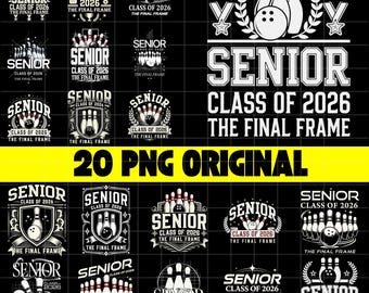 20 Class of 2026 Bowling Senior PNG SVG - School Spirit Design (Instant Download)