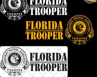 New Florida Highway Patrol Trooper Back Motor Cycle Unit Police PNG & SVG Digital Download - Instant Download