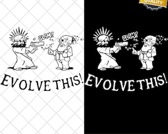 Erwachsenen Paul Film Evolve This! Jesus Shooting Darwin Light PNG und SVG Digital Download - Sofort Download