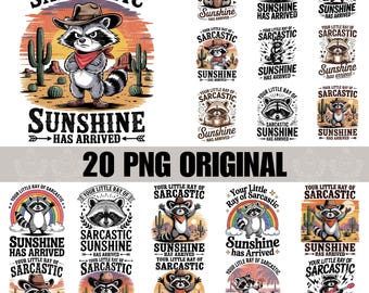 Sarcastic Sunshine Raccoon SVG Bundle: Trendy Design (Digital Download)