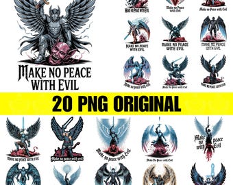 20 デザイン 悪と和解しない PNG SVG、大天使戦士キリスト教霊的戦い天使対悪魔デザイン