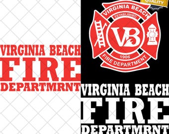 Richmond Virginia Beach Fire Department Firefighter PNG & SVG Digital Download - Instant Download