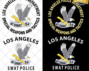Los Angeles Swat Police Special Weapons United States Department PNG & SVG Digital Download - Instant Download