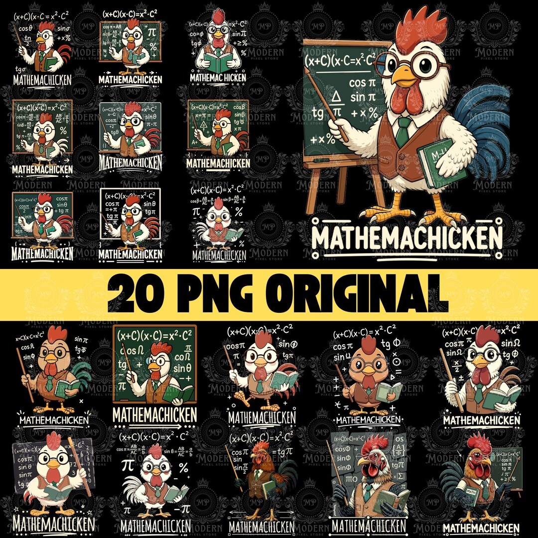 20 Math Chicken Digital Download, Funny Rooster Print, Teacher Gift ...