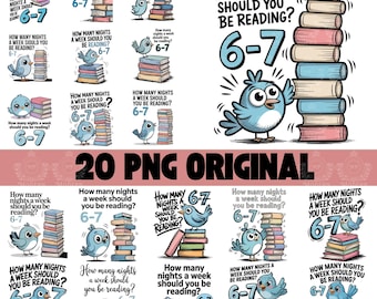 20 Design, wie viele Nächte in der Woche sollten Sie lesen 6-7 Png, lustige Taube Elefant Schweinchen Kinderbücher Png, Lehrer Sechs Sieben 67 Png