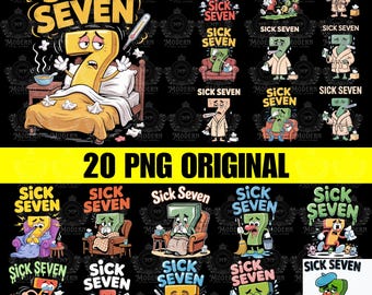 20種類のデザイン「Sick Seven 67」ハロウィンコスチュームPNG、面白いミームデザイン、流行のティーンスラングPNG（昇華転写用）