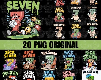 20種類のデザイン「Sick Seven 67」ハロウィンコスチュームPNG、面白いミームデザイン、流行のティーンスラングPNG（昇華デジタルダウンロード用）