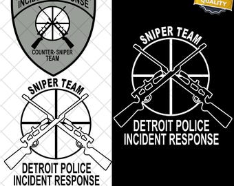 Detroit Police Sniper Team Incident Response Military Special Force PNG & SVG Digital Download - Instant Download