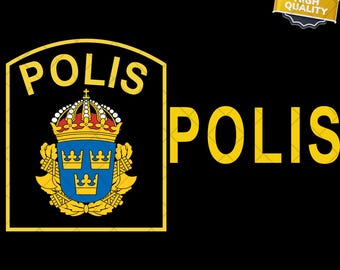 New Scandinavia Sweden Polis Police Department Service PNG & SVG Digital Download - Instant Download