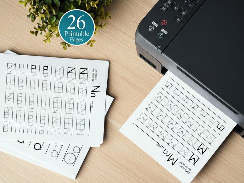 Alphabet Tracing Worksheets: 26-page Letter Writing Practice (PDF) - Etsy