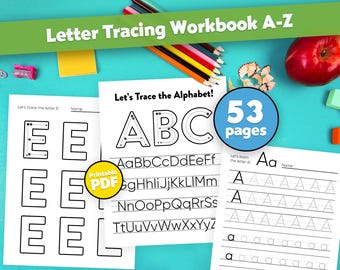 Letter Tracing Workbook | Alphabet Tracing Worksheets | Kids Handwriting Practice Printable