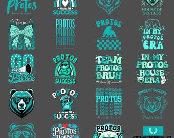 Protos House of Success, vriendelijk huissysteem, schoolgeest png, digitale download voor T-shirts, sublimatieontwerp, inspirerende school Q