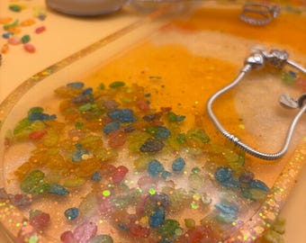 Large Oval Fruity Pebbles Cereal Inspired Trinket Tray