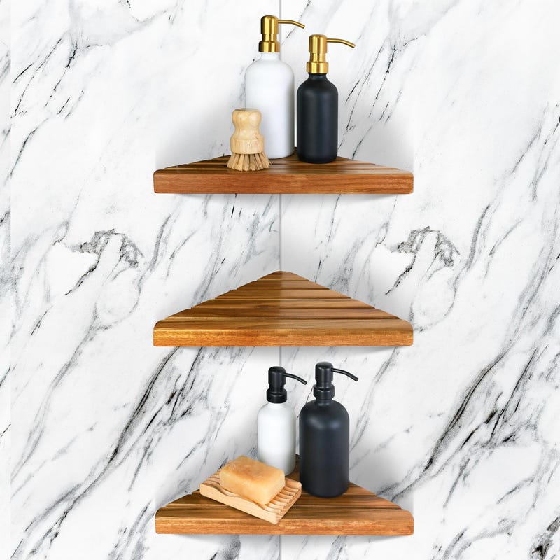 Brown Corner Wall Shelf - Etsy