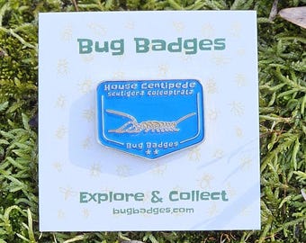 House Centipede Enamel Pin (#04 of 36) - Collectible Bug Badge + Optional Display Banner