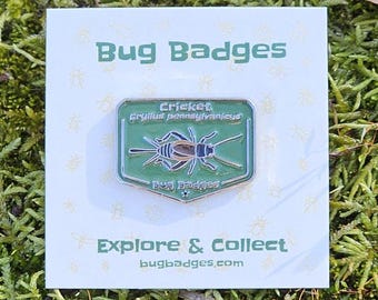 Cricket Enamel Pin (#22 of 36) - Collectible Bug Badge + Optional Display Banner