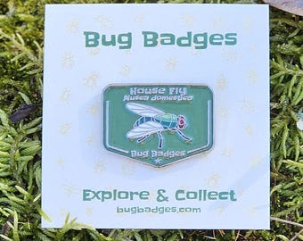 House Fly Enamel Pin (#31 of 36) - Collectible Bug Badge + Optional Display Banner
