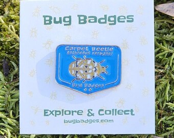 Carpet Beetle Enamel Pin (#05 of 36) - Collectible Bug Badge + Optional Display Banner