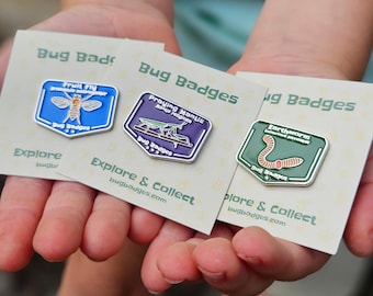 Bug Badges Kids Bug Hunt Subscription Box – 3, 6, 12 Month Kit with Enamel Pins