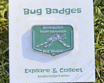 Mosquito Enamel Pin (#28 of 36) - Collectible Bug Badge + Optional Display Banner