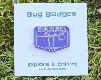 Walking Stick Enamel Pin (#19 of 36) - Collectible Bug Badge + Optional Display Banner
