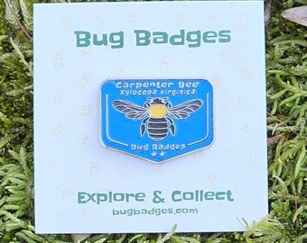 Carpenter Bee Enamel Pin (#09 of 36) - Collectible Bug Badge + Optional Display Banner