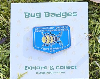 Cucumber Beetle Enamel Pin (#33 of 36) - Collectible Bug Badge + Optional Display Banner