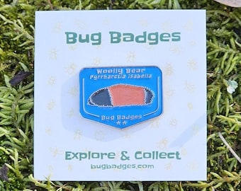 Woolly Bear Caterpillar Enamel Pin (#25 of 36) - Collectible Bug Badge + Optional Display Banner