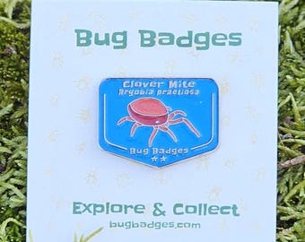 Clover Mite Enamel Pin (#32 of 36) - Collectible Bug Badge + Optional Display Banner