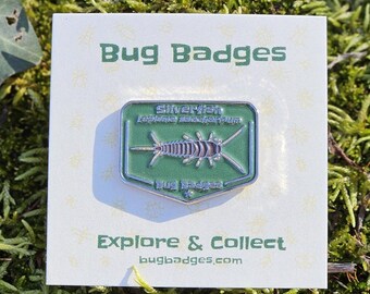 Silverfish Enamel Pin (#01 of 36) - Collectible Bug Badge + Optional Display Banner