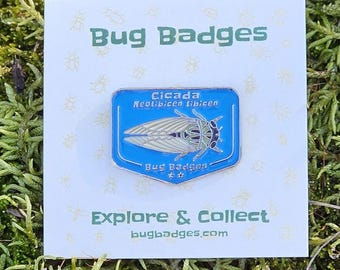 Cicada Enamel Pin (#18 of 36) - Collectible Bug Badge + Optional Display Banner