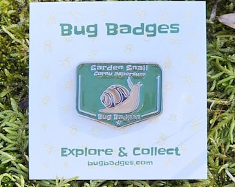 Garden Snail Enamel Pin (#06 of 36) - Collectible Bug Badge + Optional Display Banner