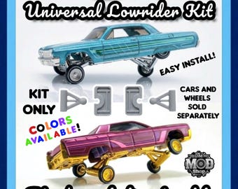 Kit universal Lowrider a escala 1/64: compatible con Hot Wheels, M2 Machines, Greenlight, Auto World y ¡mucho más! Piezas de fundición a presión impresas en 3D personalizadas.