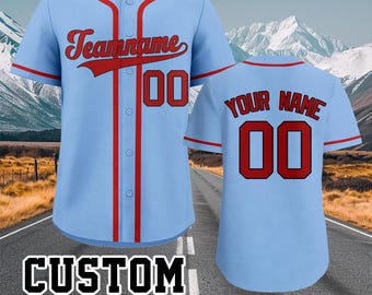 Custom Baseball Jersey, Personalized Name, Number, Team Logo Sports Apparel
